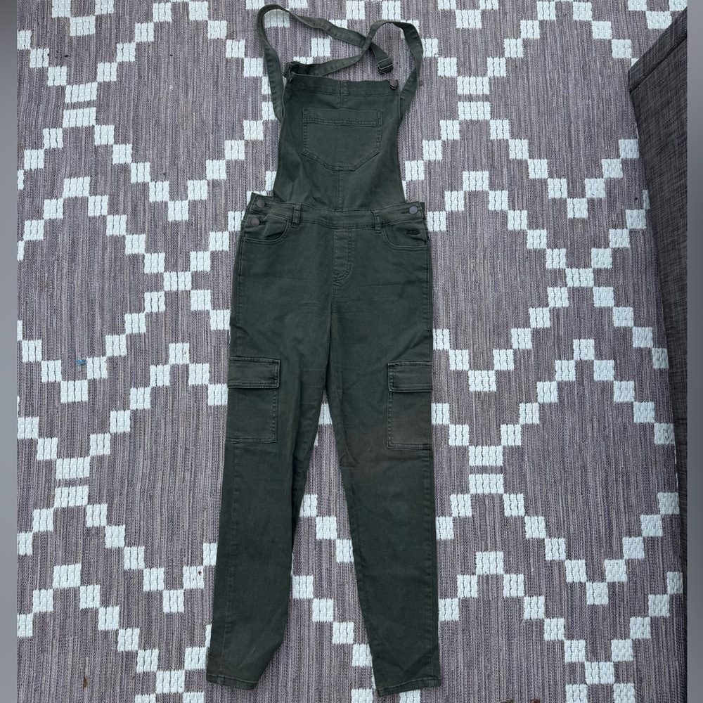 Kendall & Kylie Dark Olive Green Cargo Jeans / Jeggings with Overalls